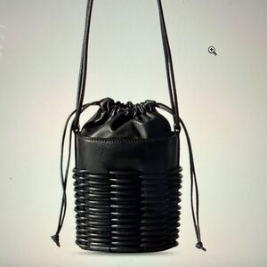 Hereu Black Leather Bucket Bag